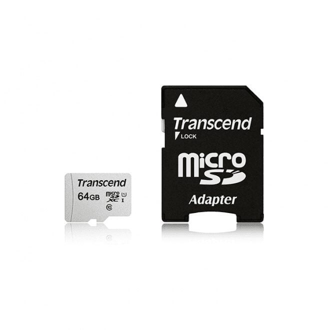 Transcend 64GB USD300S-A UHS-I U3A1 MicroSD Card With Adapter