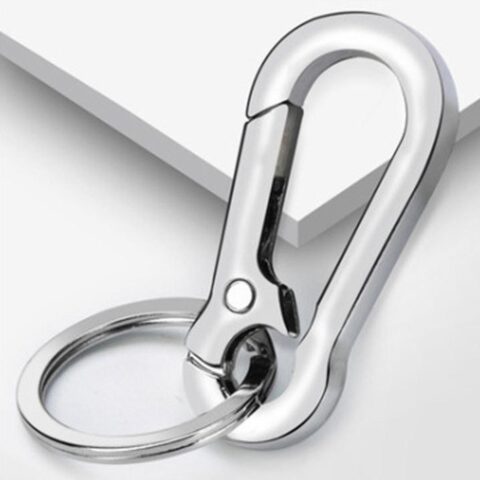 Men Stainless Steel Gourd Buckle Keychain Waist Belt Clip Anti-lost Buckle Hang